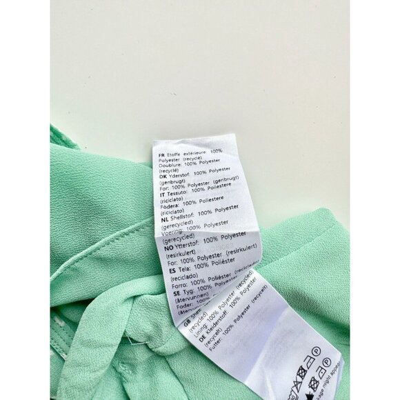 SAMSOE SAMSOE Klea Green Floral Crepe Short Sleeve Wrap Blouse, Size S - Picture 15 of 16